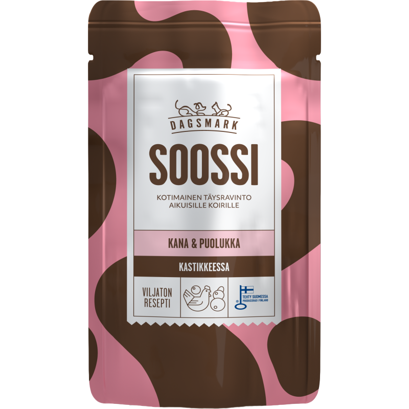 Koiranruoka Dagsmark 120 g Soossi kana-puolukka kastikkeessa