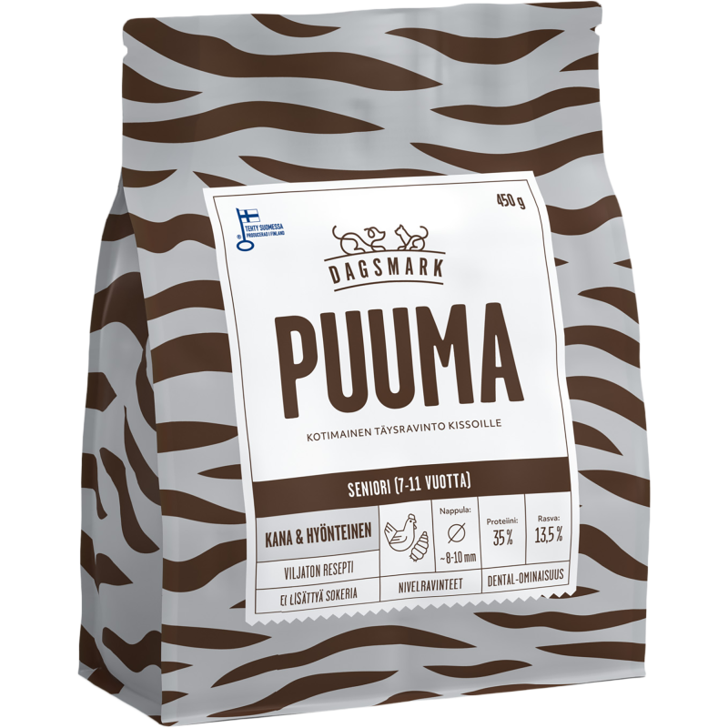 Kissanruoka Dagsmark 450 g Puuma kana-hyönteinen senioreille
