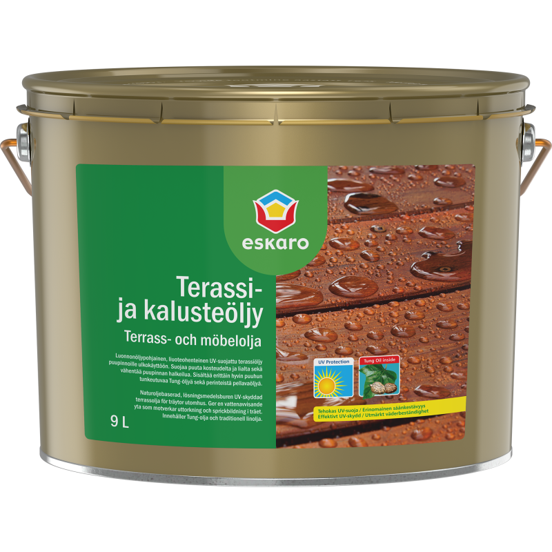 Terassi- ja kalusteöljy Eskaro 9 l tummanruskea