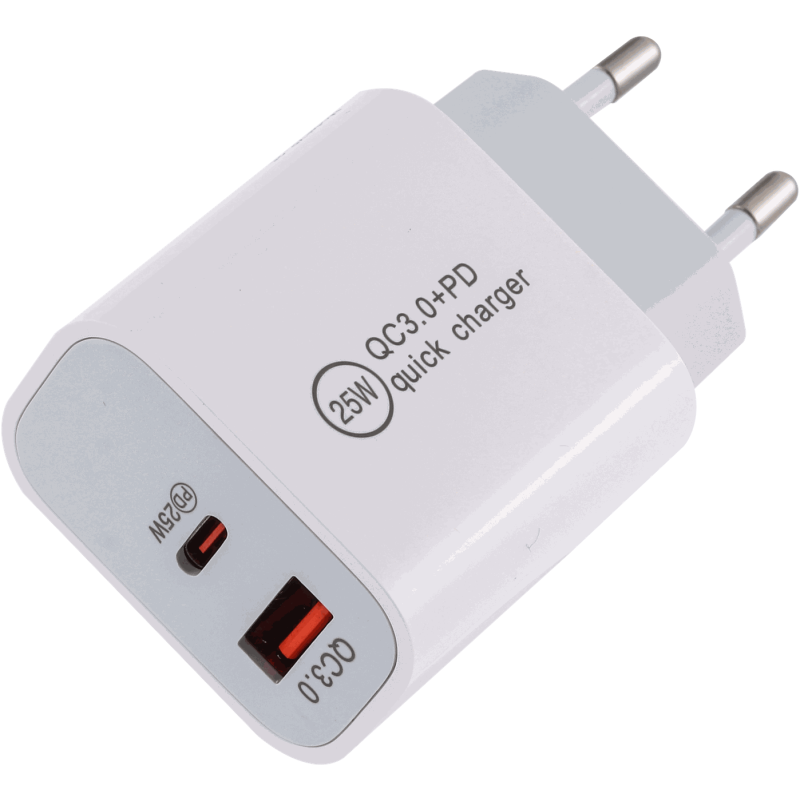 Verkkovirtalaturi Mobia USB-C PD 25 W + USB QC 3,0