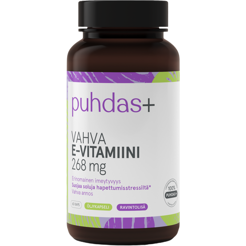 E-vitamiini Puhdas+ 60 kpl 268 mg vahva