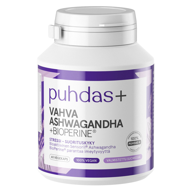 Ashwagandha Puhdas+ 60 kpl vahva