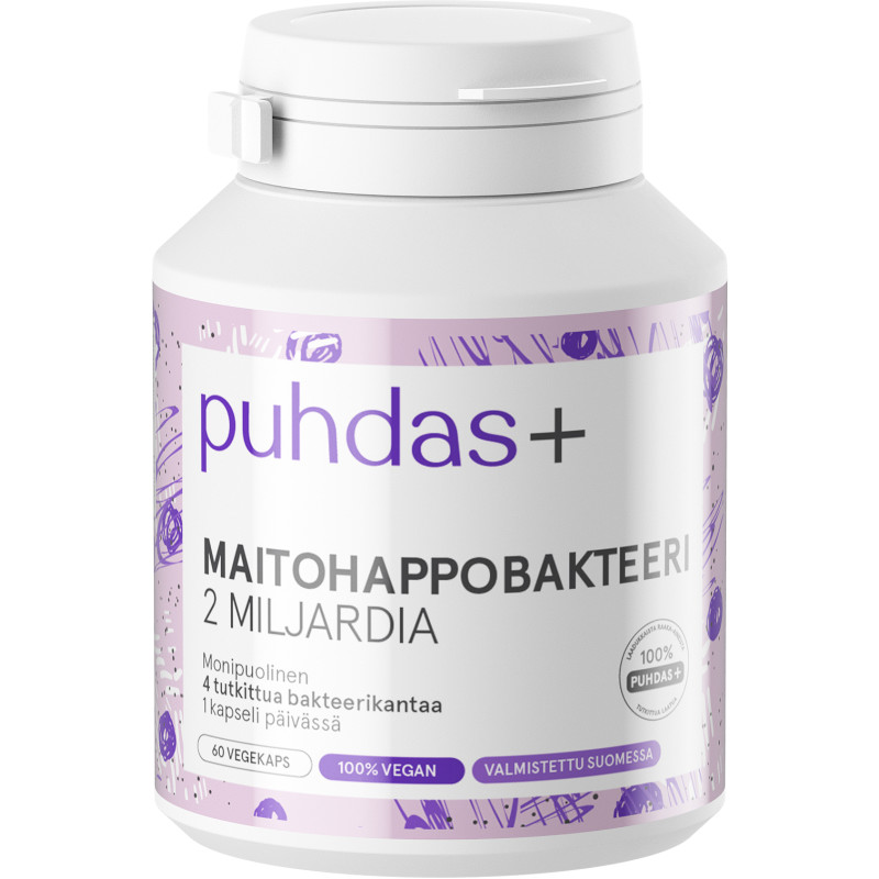 Maitohappobakteeri Puhdas+ 60 kaps 2 miljardia