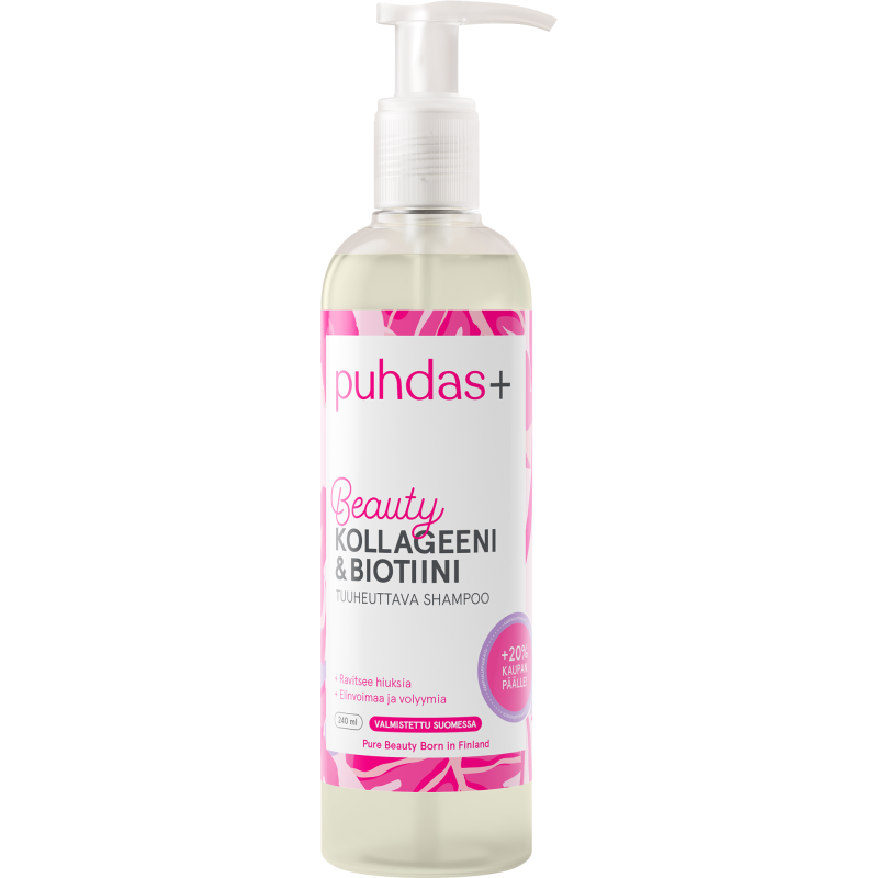Shampoo Puhdas+ 240 ml Beauty kollageeni & biotiini