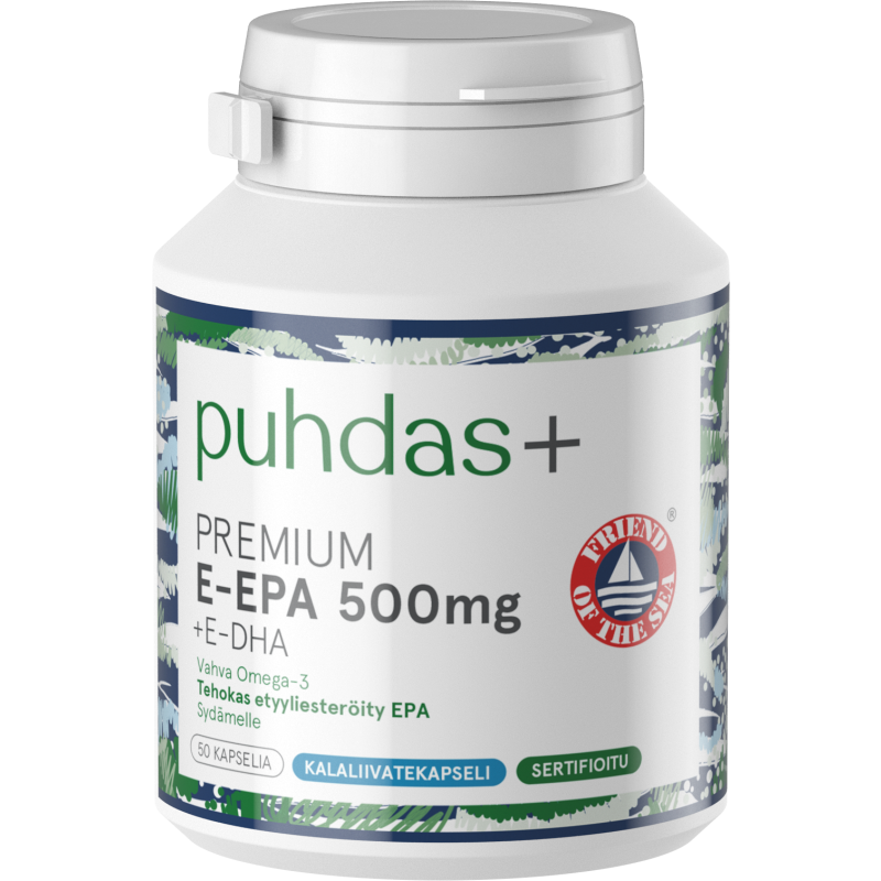 Premium E-EPA Puhdas+ 500 mg 50 kaps + E-DHA