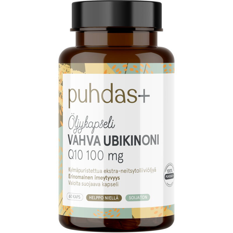 Vahva Ubikinoni Q10 Puhdas+ 100 mg 60 kaps Oliiviöljy