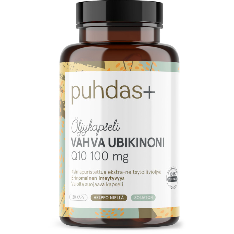 Vahva Ubikinoni Q10 Puhdas+ 100 mg 120 kaps Oliiviöljy