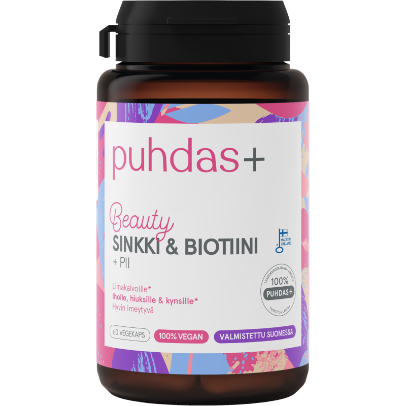 Sinkki & biotiini Puhdas+ 60 kpl Beauty + Pii