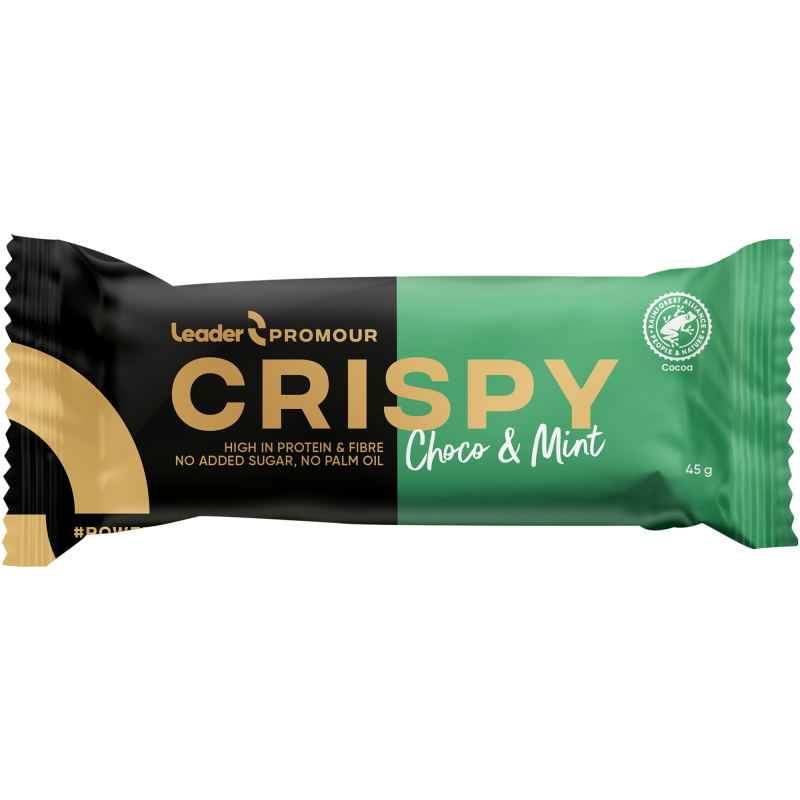 Proteiinipatukka Leader Promour 45 g Crispy Milk Choco & Mint