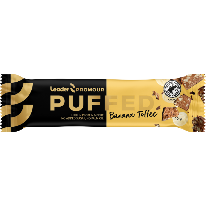 Proteiinipatukka Leader Promour 40 g Banana-Toffee