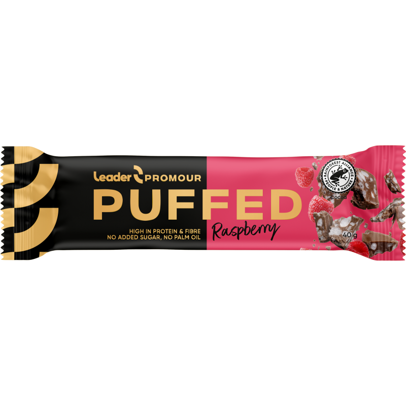 Proteiinipatukka Leader Promour 40 g Puffed Raspberry