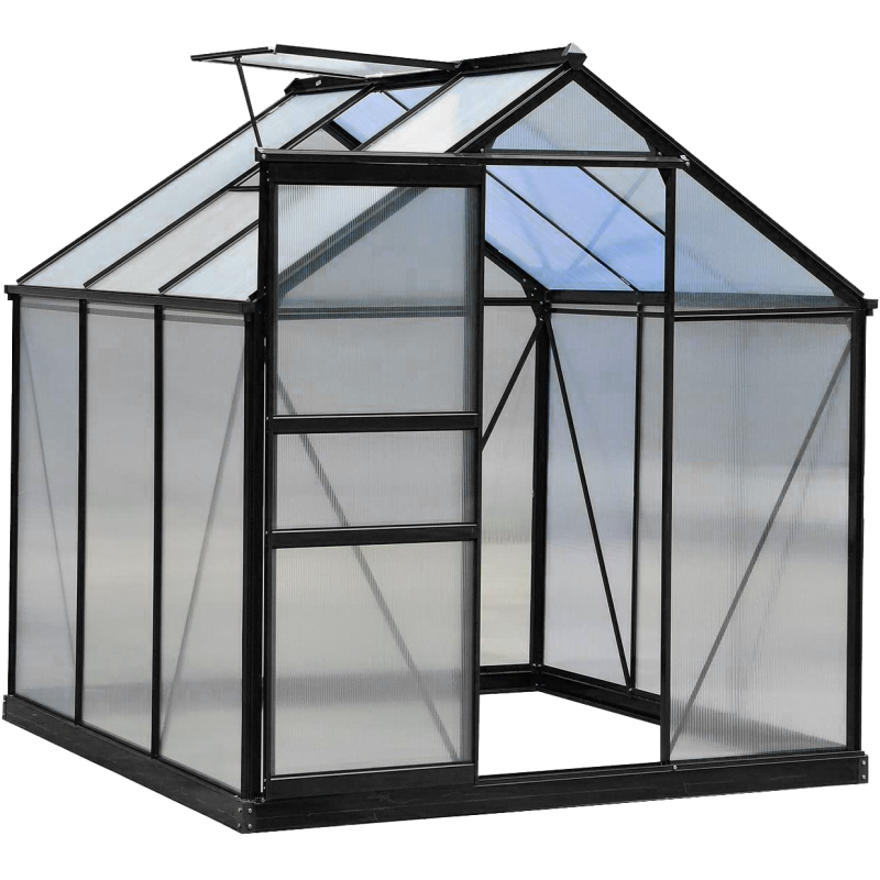 Kasvihuone Green Land 3,6 m², musta runko