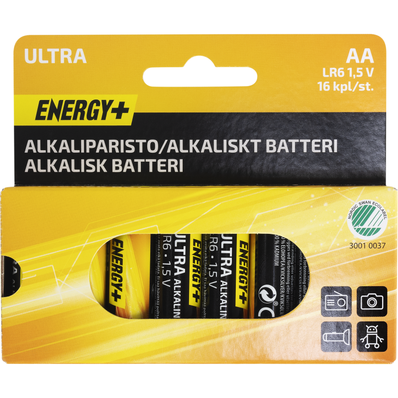 Alkaliparisto Ultra, AA, 16 kpl