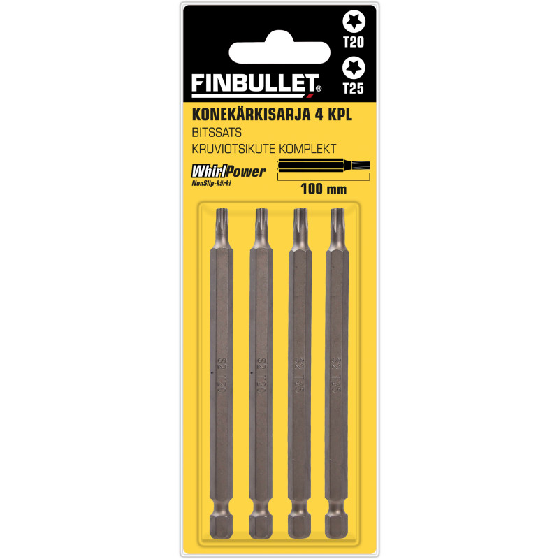 Torx kärkisarja Finbullet T20&T25 100 mm 4-os