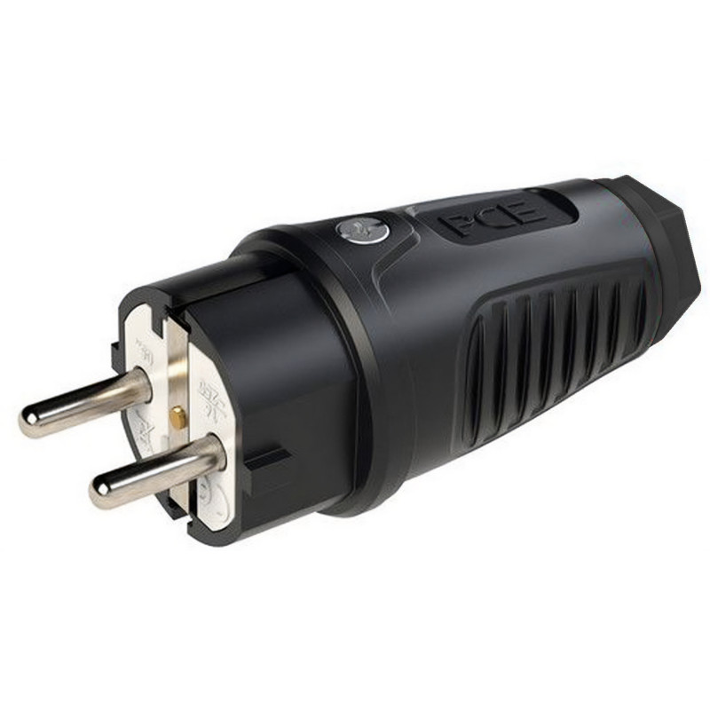 Pistotulppa maadoitettu kumia IP54 16A 250V