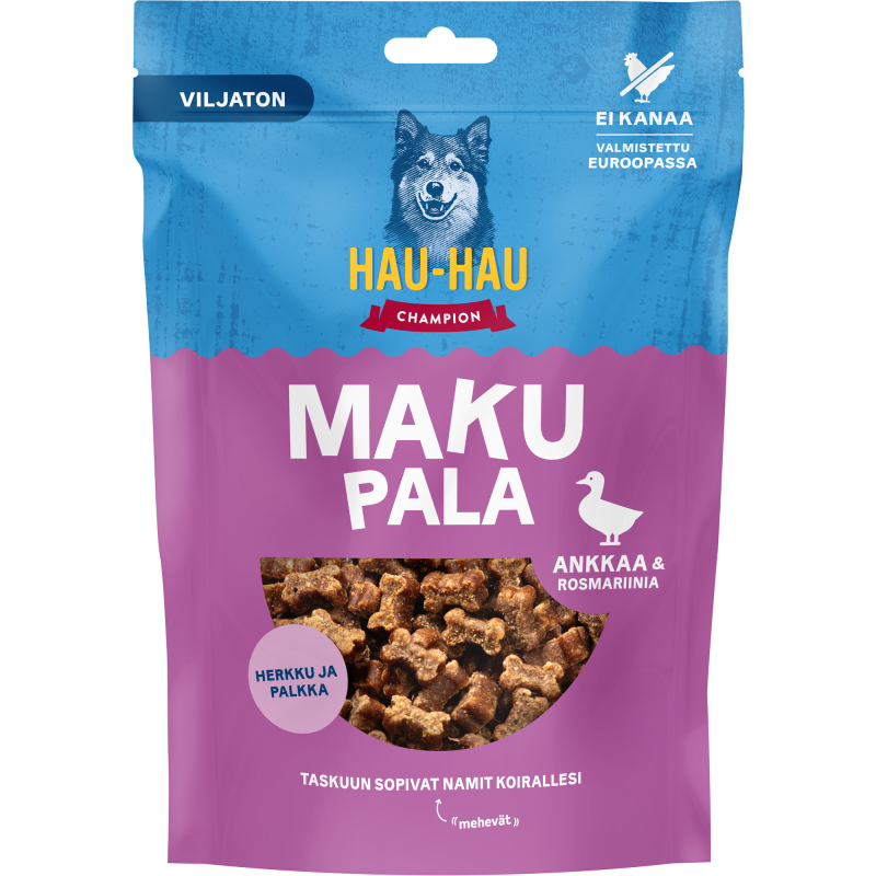 Koiran makupala Hau-Hau 200 g viljaton ankka-rosmariini