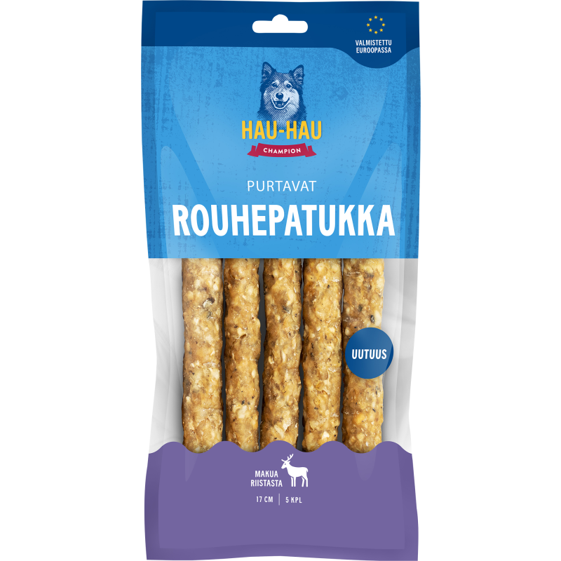 Koiran rouhepatukka Hau-Hau 5 kpl 200 g Purtavat sis. riistaa