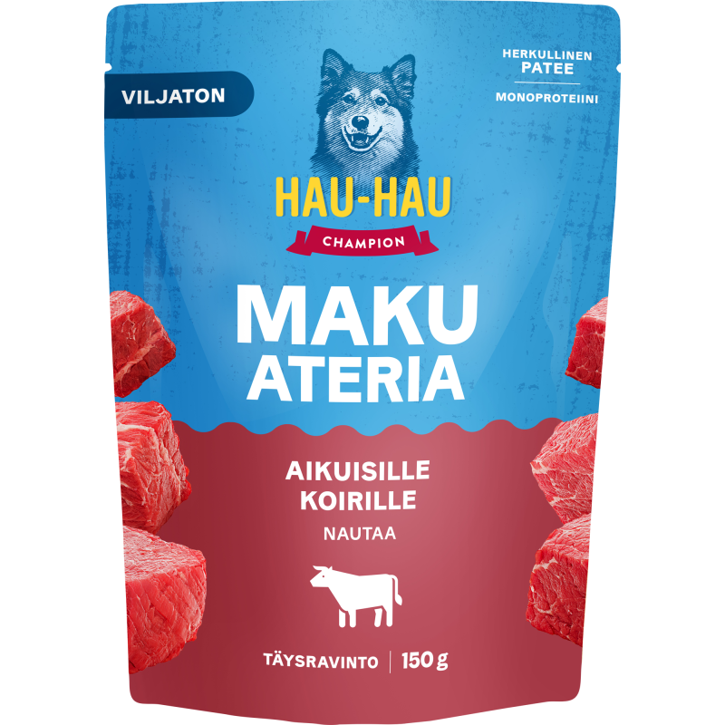 Koiranruoka Hau-Hau 150 g Makuateria nautaa