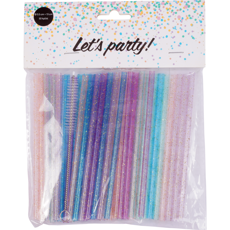 Mehupilli Let's Party 50 kpl 13 x 0,5 cm + harja