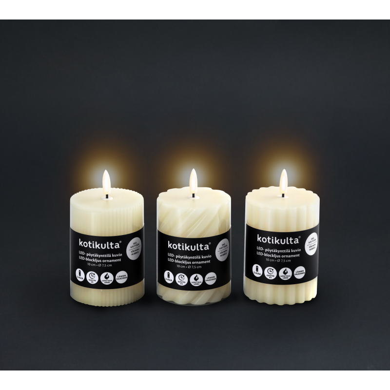LED-pöytäkynttilä kuviolajitelma