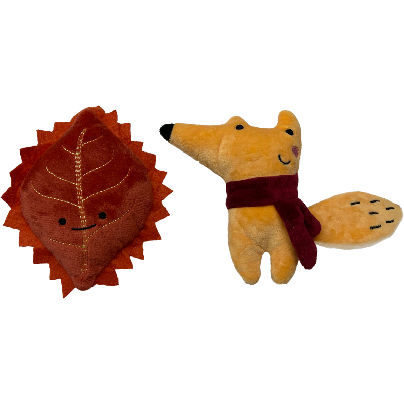 Koiranlelu Real Dog 2 kpl metsänelämää kettu ja lehti