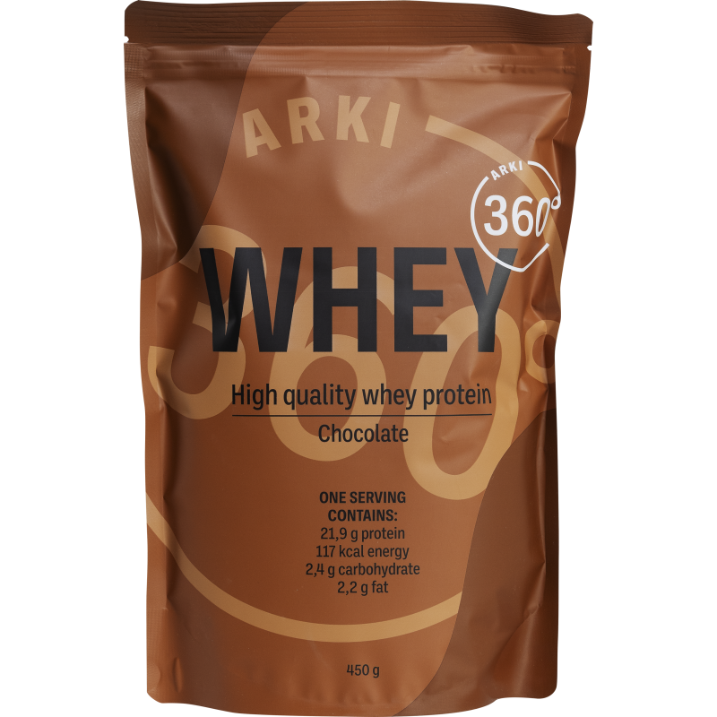 Heraproteiinijauhe Arki 360° 450 g Whey suklaa