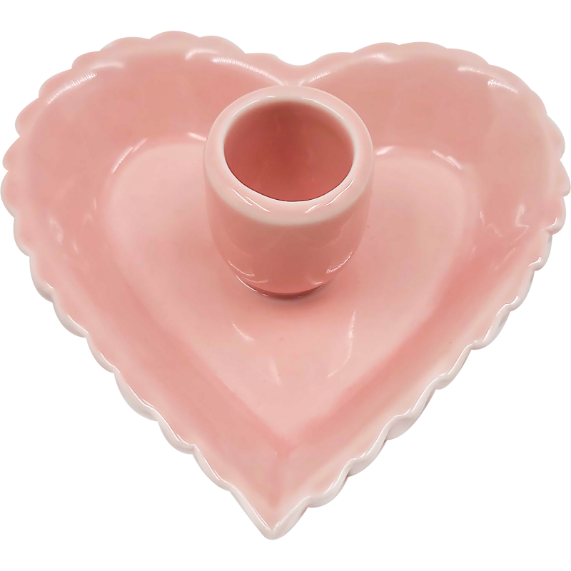 Kynttilänjalka Miny sydän pinkki
