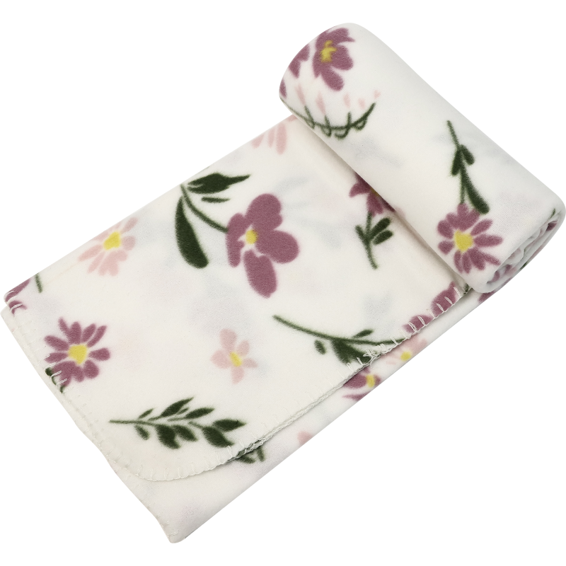 Fleecehuopa Kotikulta 120 x 150 cm Kukka rosa