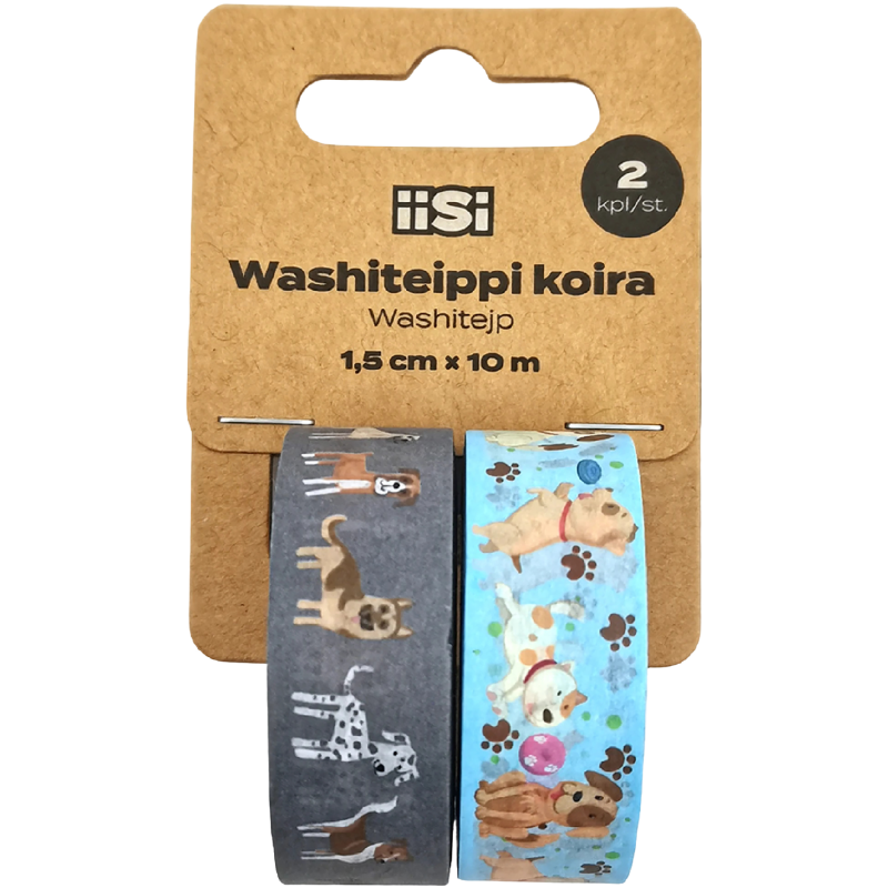 Washiteippi Iisi 2 kpl 15 mm x 10 m koira