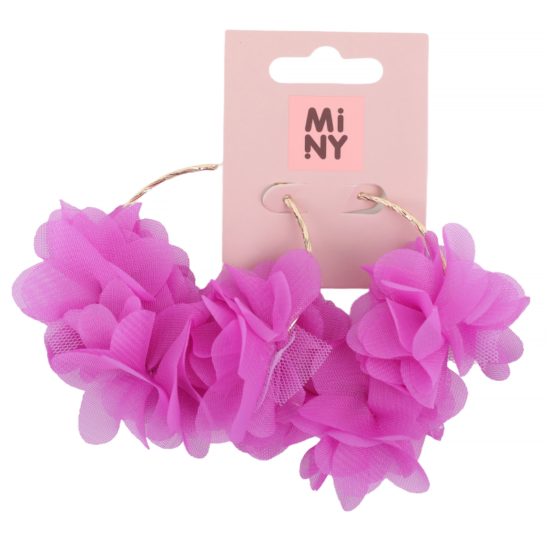 Rengaskorvakorut Miny 6 cm kukka lila