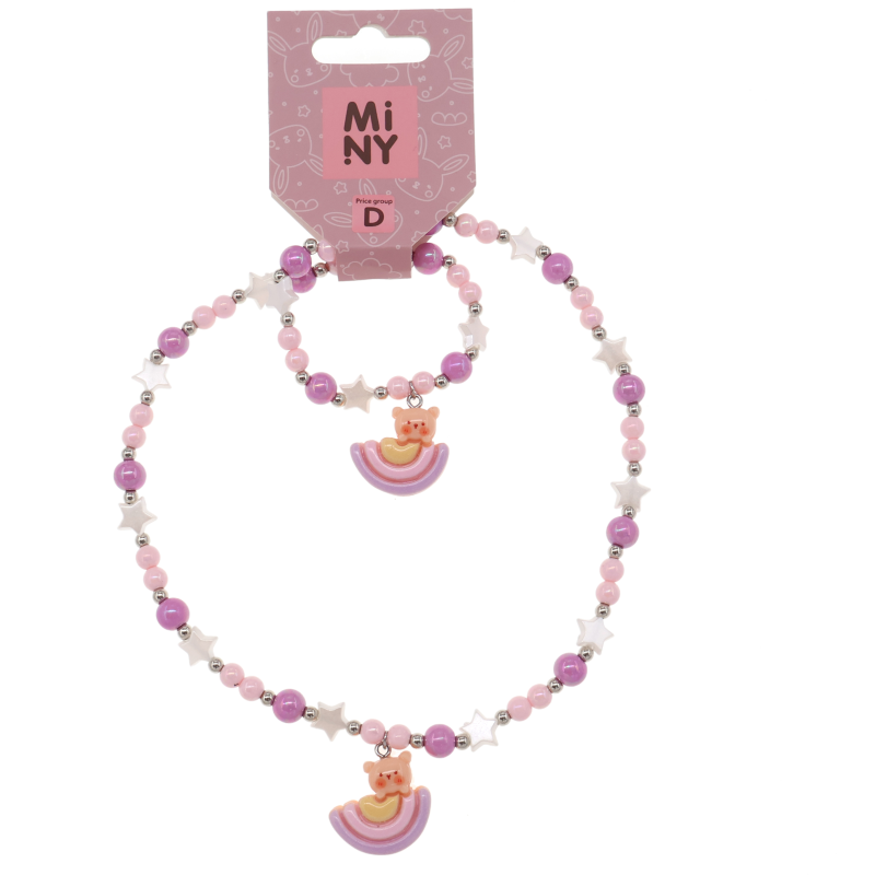 Lasten kaulakoru ja rannekoru Miny sateenkaari