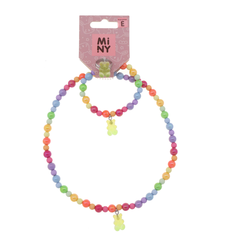 Lasten kaulakoru, rannekoru ja sormus Miny