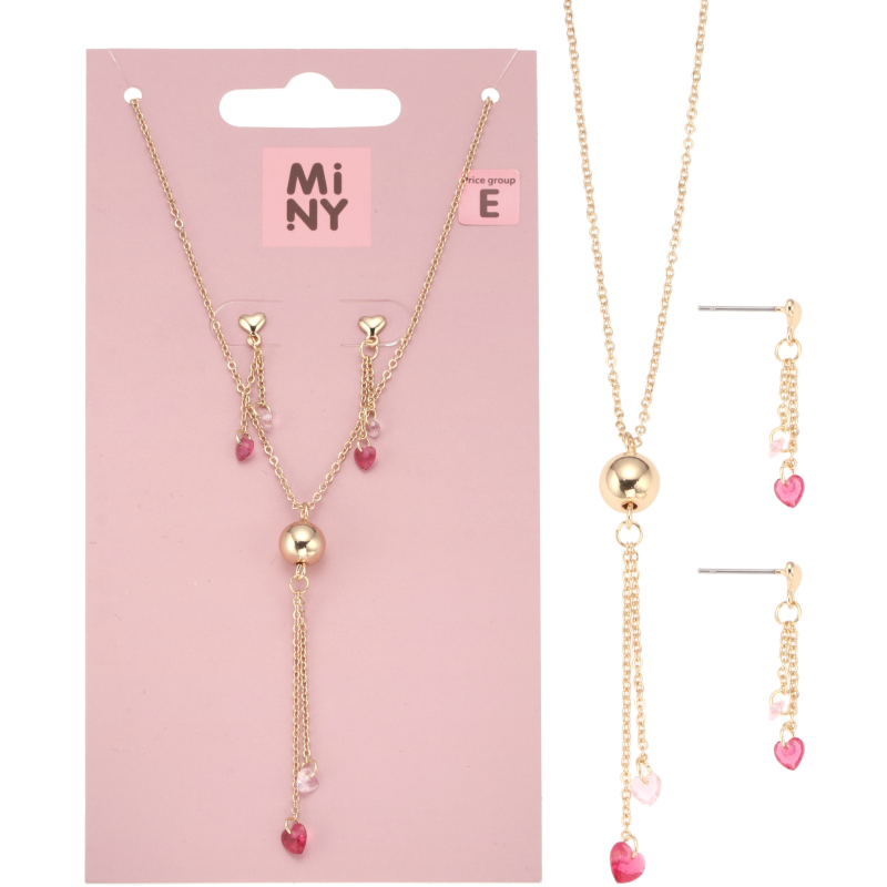 Korvakorut ja kaulakoru Miny sydän