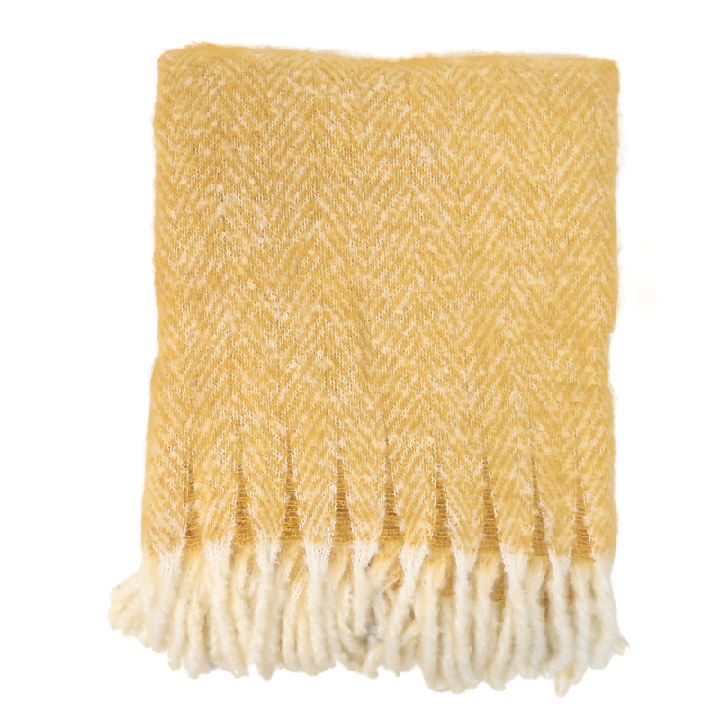 Torkkupeitto Kotikulta 130 x 170 cm Fall kudottu keltainen