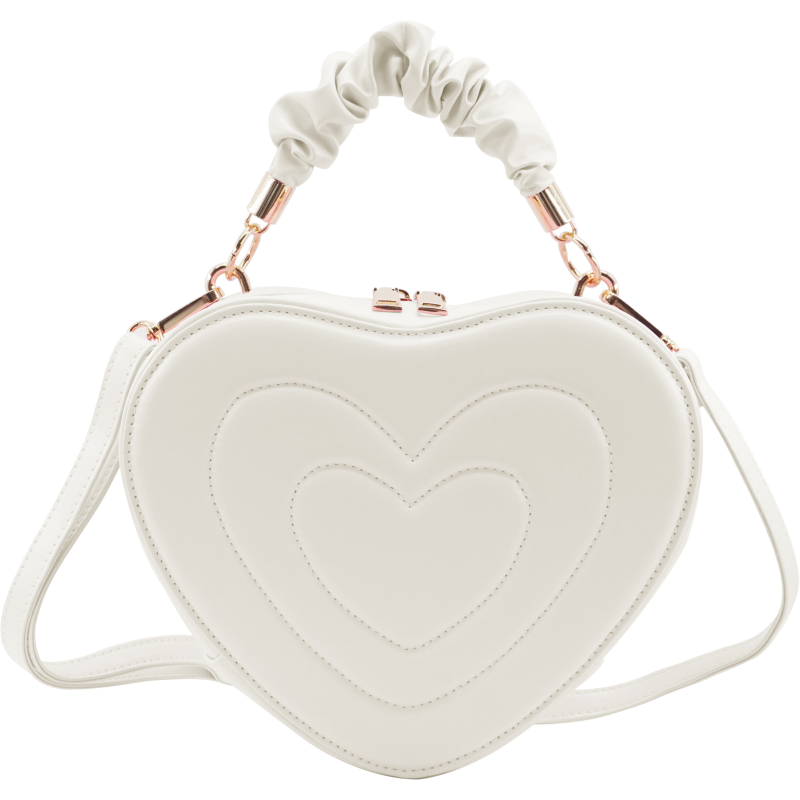 Olkalaukku Miny sydän, valkoinen