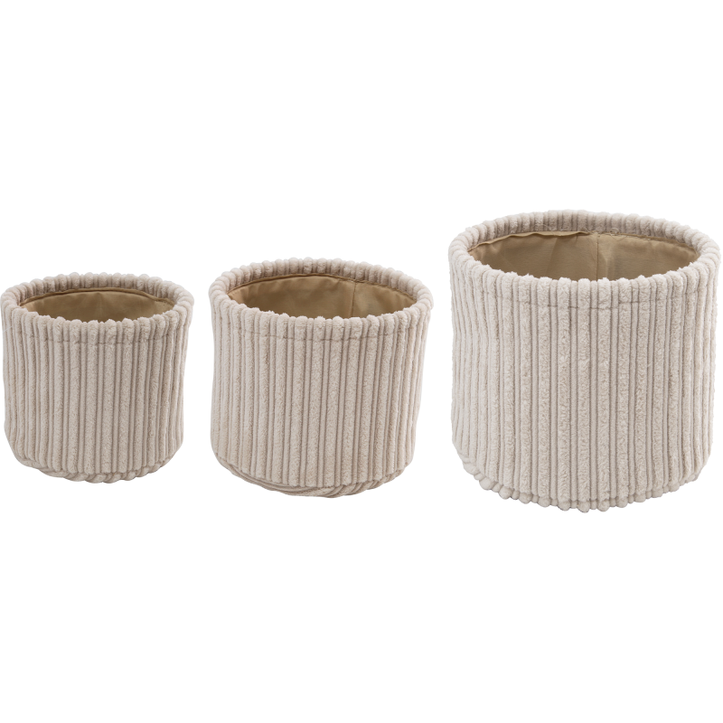 Säilytyskori Miny 3 kpl pyöreä beige