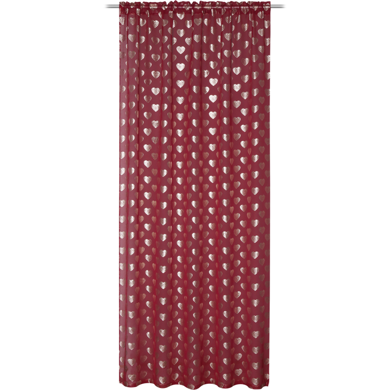 Verho Kotikulta 140 x 240 cm Kultasydämet punainen