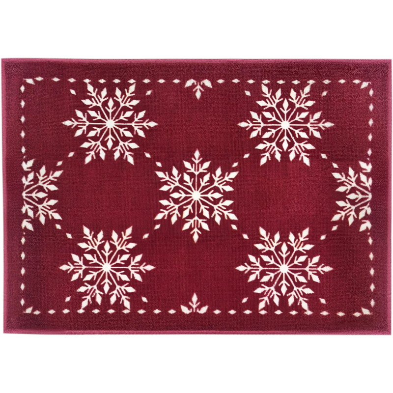 Kynnysmatto Kotikulta 50 x 70 cm Lumihiutaleet punainen