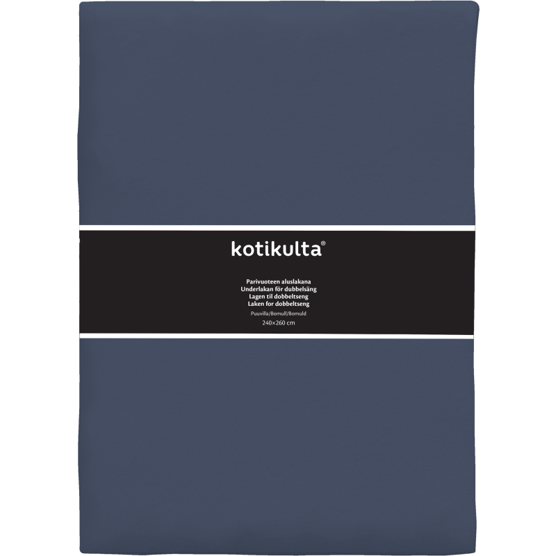 Aluslakana Kotikulta 240 x 260 cm puuvillasatiini sininen