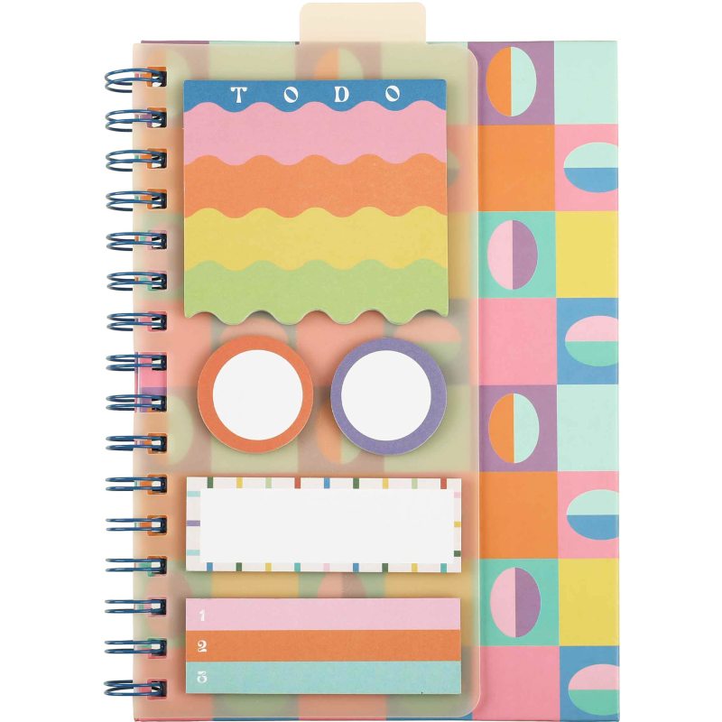 Muistikirja ja muistilaput Miny moniväri