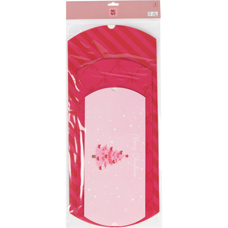 Lahjalaatikko Miny 3-pakkaus joulu pinkki