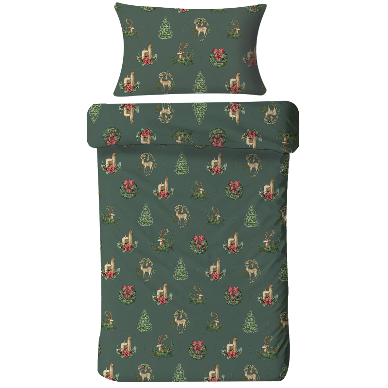 Pussilakanasetti Kotikulta 150 x 210 cm Deer and tree