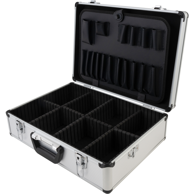 Alumiinisalkku työkaluille, jakajilla Pro