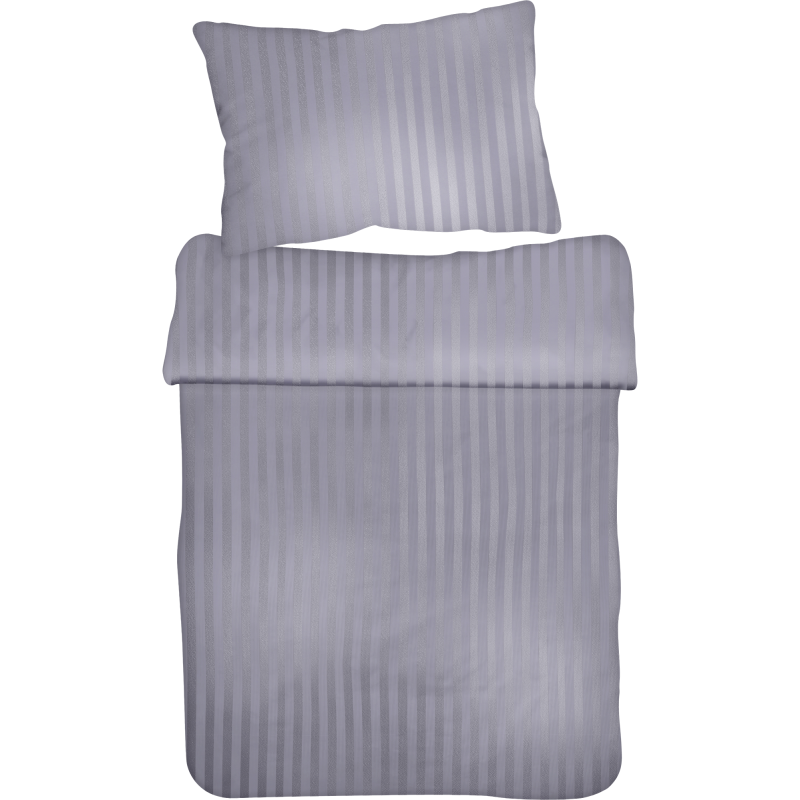 Pussilakanasetti Kotikulta Selected 150 x 210 cm Raita puuvillasatiini harmaa