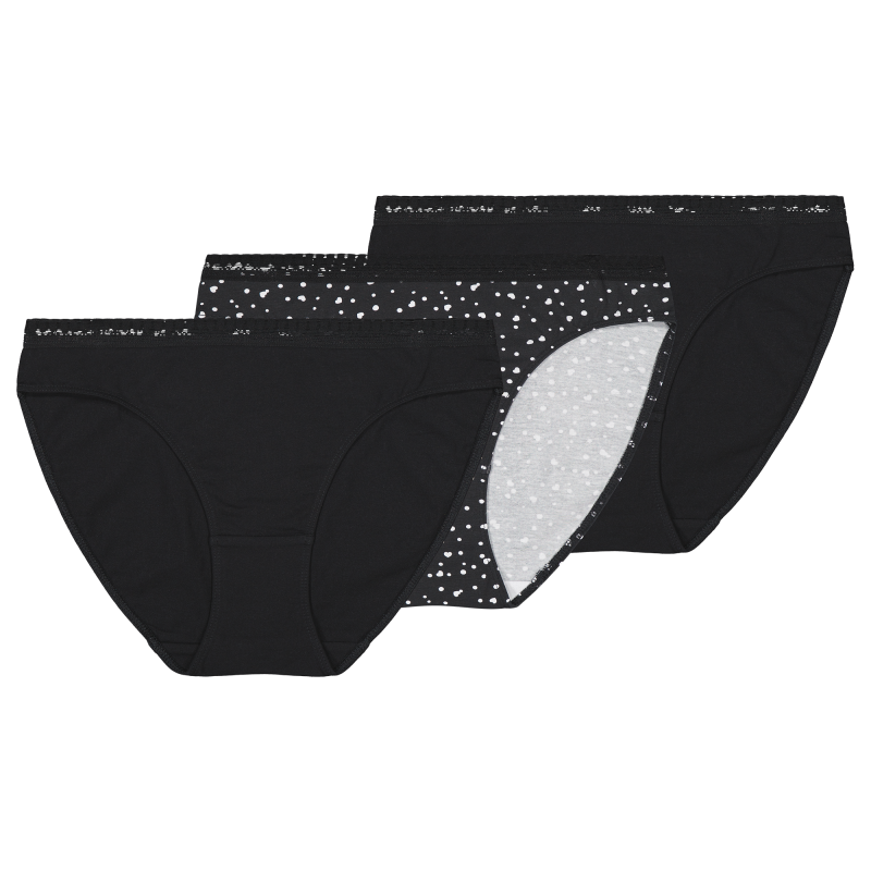 Naisten tai-alushousut Pola Dannie puuvilla pilkku/sydän 3 kpl