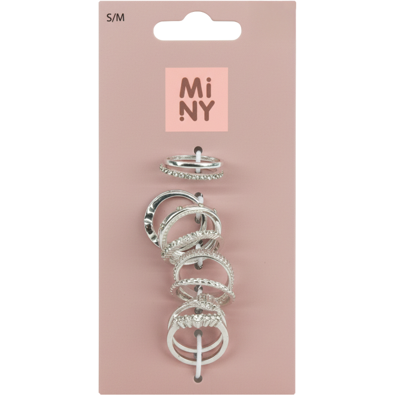 Sormussetti Miny 8os hopeanvärinen M/L