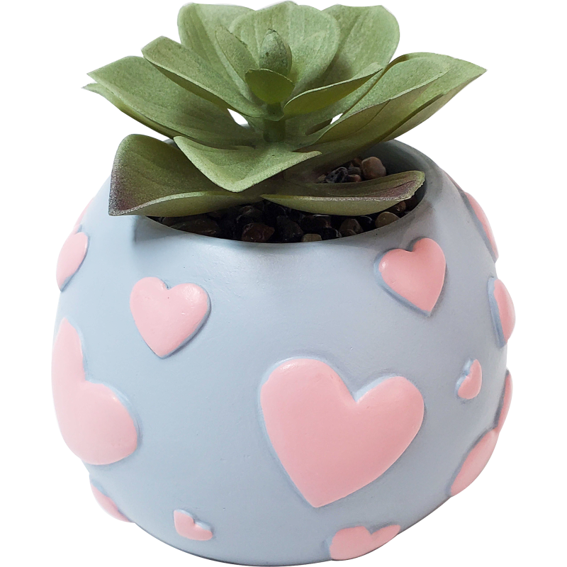 Tekokasvi ruukussa Miny sydän