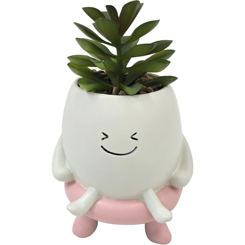 Tekokasvi ruukulla Miny valkoinen/vaaleanpunainen