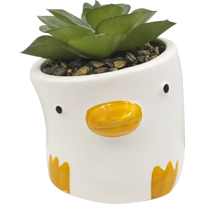 Tekokasvi ruukulla Miny ankka