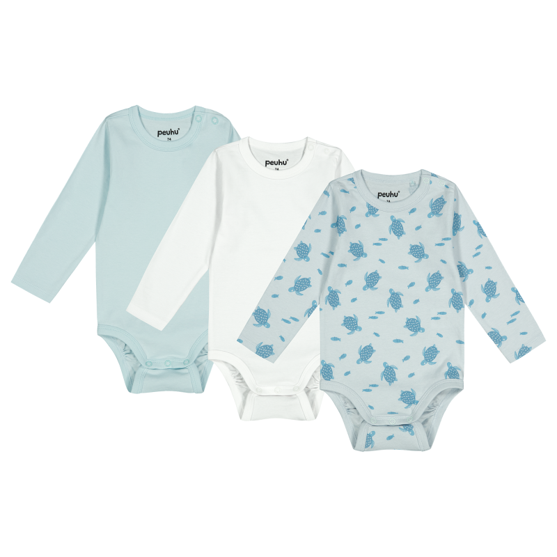 Vauvan bodysetti Peuhu Happy Kilpikonnat 3 kpl/pkt